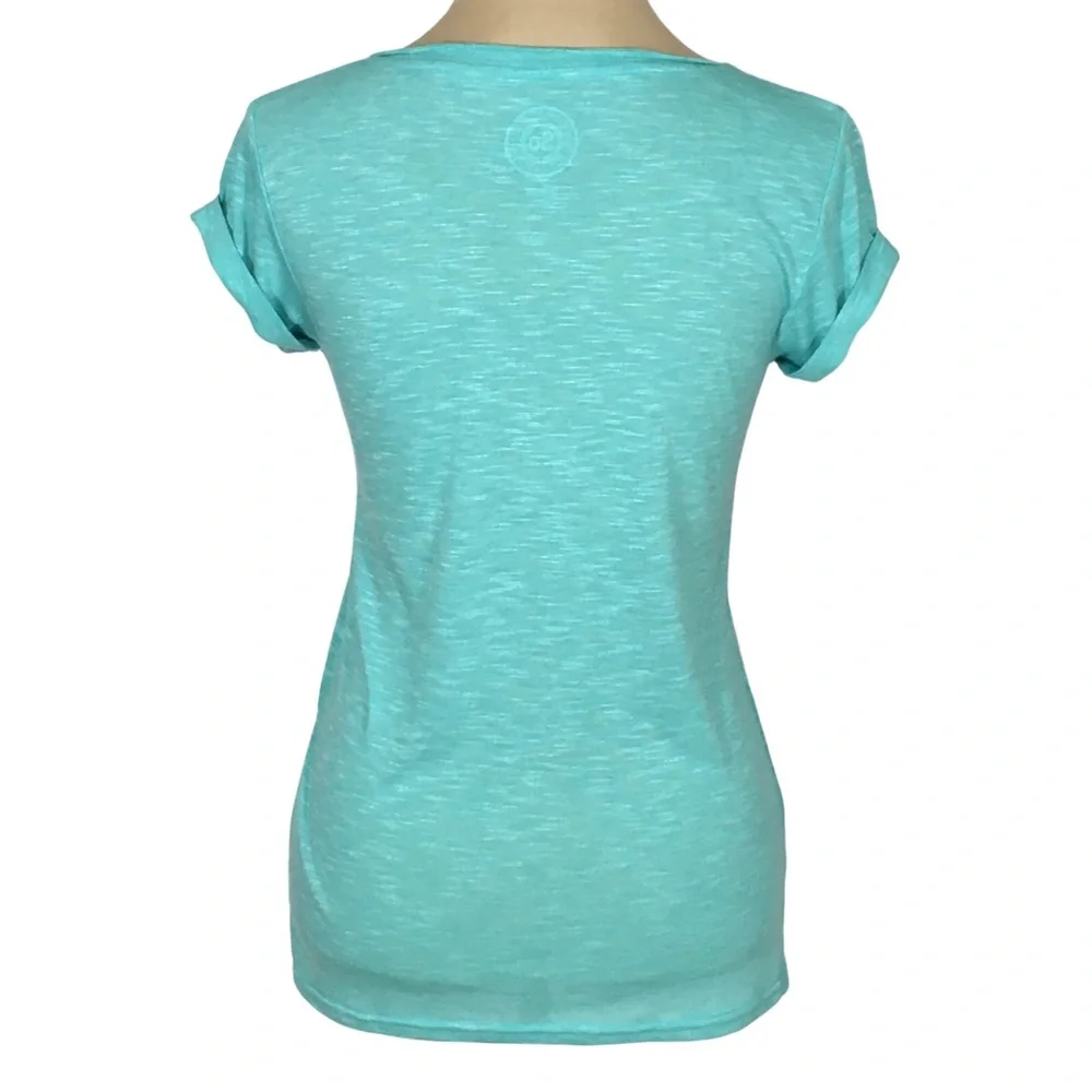 SO Light Aquamarine Heathered Short-Sleeved Scoop Neck T-shirt, Juniors' Small - Picture 3 of 8